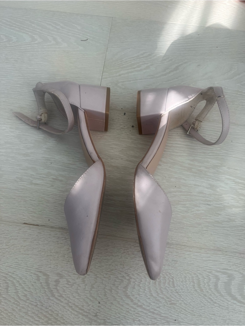 Aldo Lavender Pointed Block Heel Pumps with Ankle Strap - Picture 6 of 6